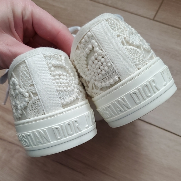 Christian Dior White Lace Sneakers Size 38 - Picture 4 of 13